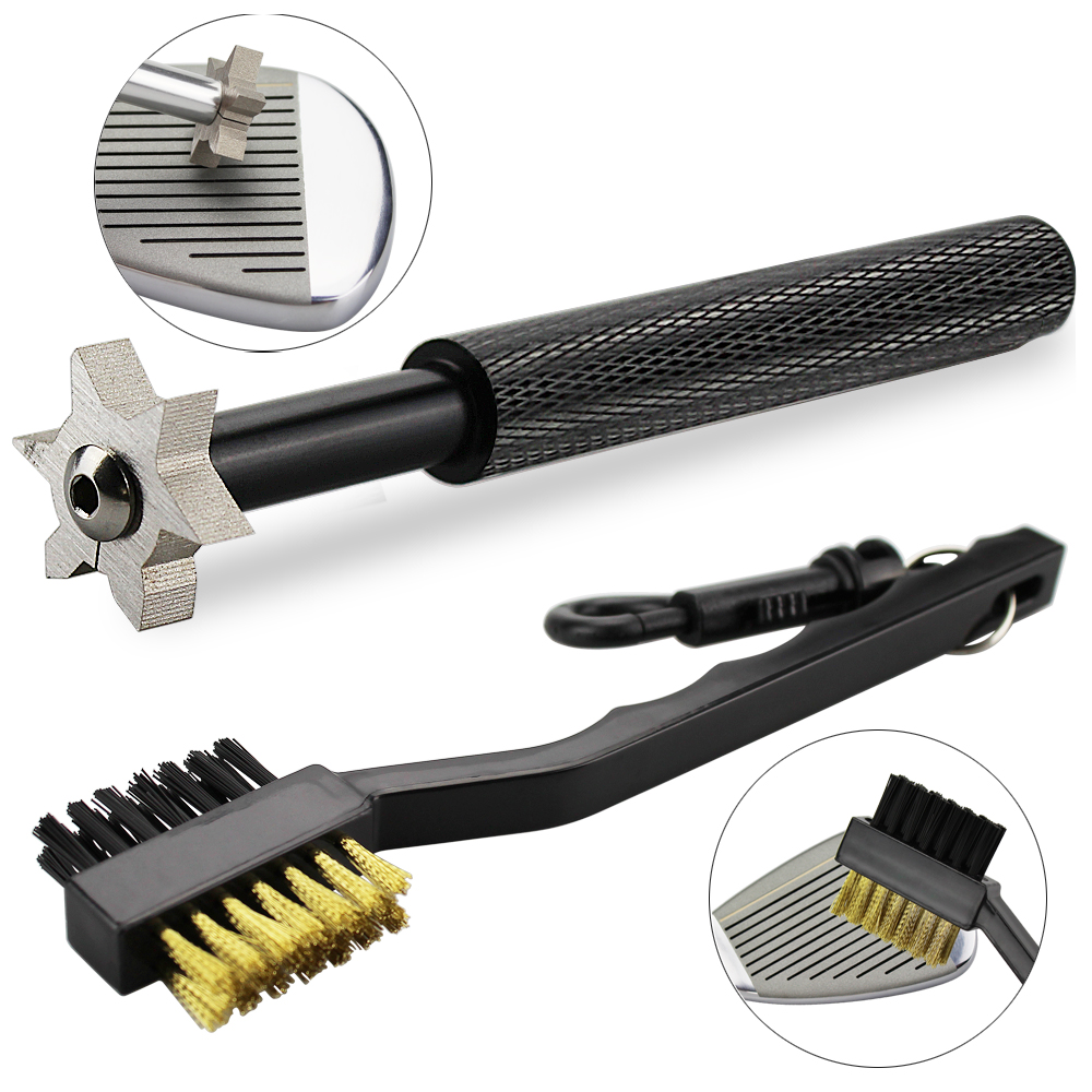 Golf Equipment Cheap - 2 ピース/セットゴルフクラブブラシゴルフクラブシャープナー溝入れツールゴルフパターウェッジボール溝クリーナーキットクリーニングツールアクセサリー