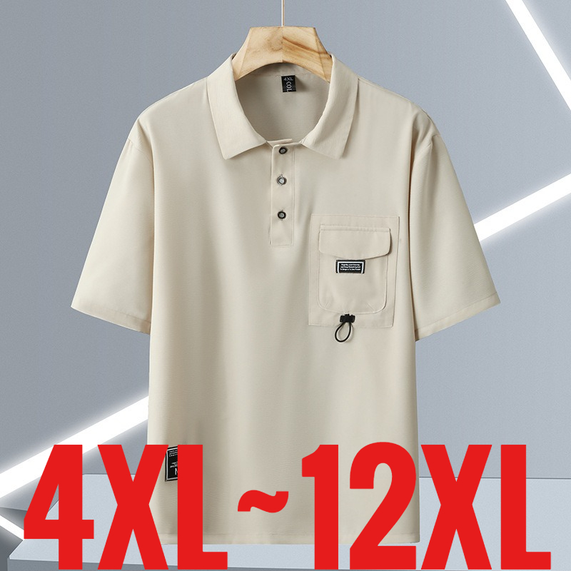 Golf Equipment Cheap - 特大サイズ12XLメンズカジュアルポロシャツ半袖ゴルフウェア男性用プラスサイズ6XL 7XL 8XL 9XL 10XLポケット付きポリエステルスパンデックス