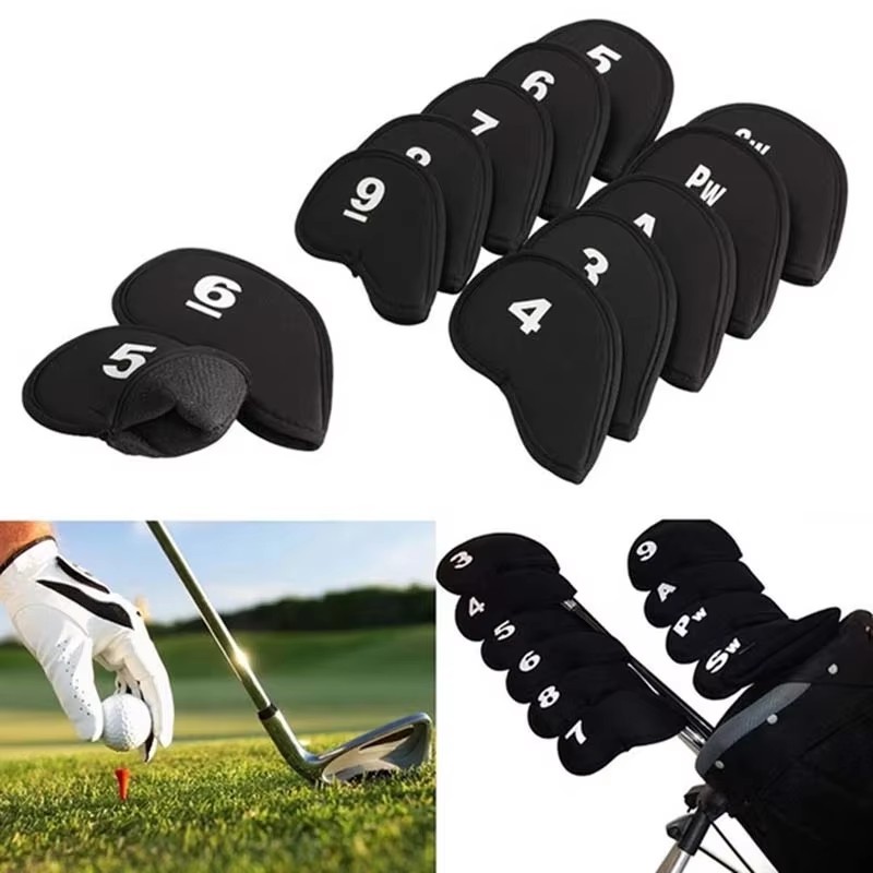 Golf Equipment Kit - 10 個ポータブルゴルフクラブアイアンヘッドカバープロテクターゴルフヘッドカバーセットヘッドカバープロテクターゴルフ用品