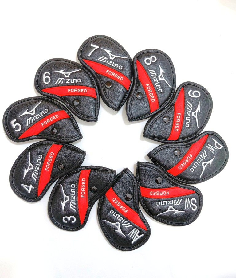 Golf Equipment Kit - ミズノゴルフクラブカバープレミアムPUレザーアイアンウッドパターヘッドカバーセットユニセックス防水保護具アクセサリー