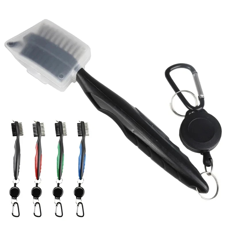 Golf Equipment Cheap - 1/2/3 個ゴルフクラブブラシ溝クリーナー格納式両面ナイロン毛アルミカラビナ溝クリーナー溝ツール