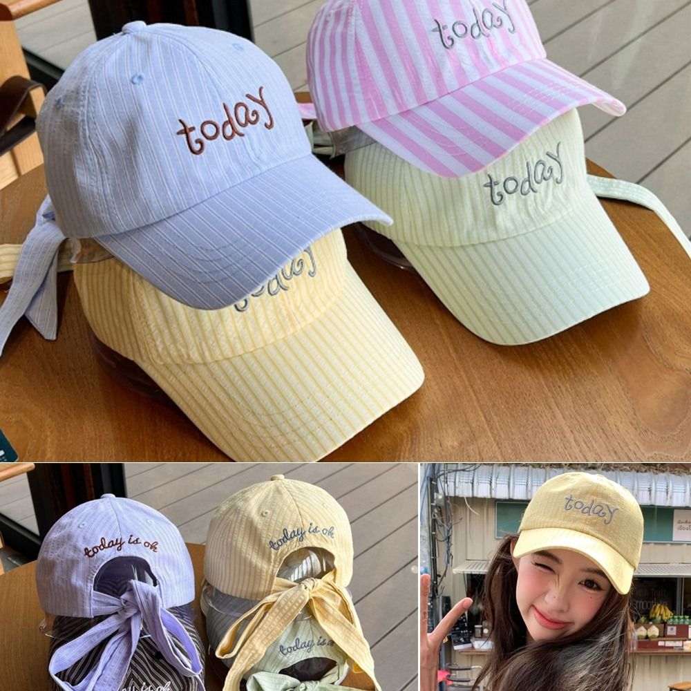 刺繍文字入り野球帽 ストライプデザイン スイートボウタイ ス - Golf Equipment Women のレビューと価格