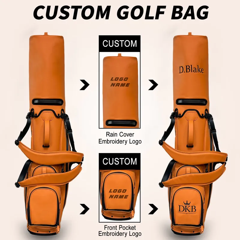 ASLゴルフスタンドバッグ 防水PUレザー 大容量 取り外し - Golf Equipment Logo のレビューと価格