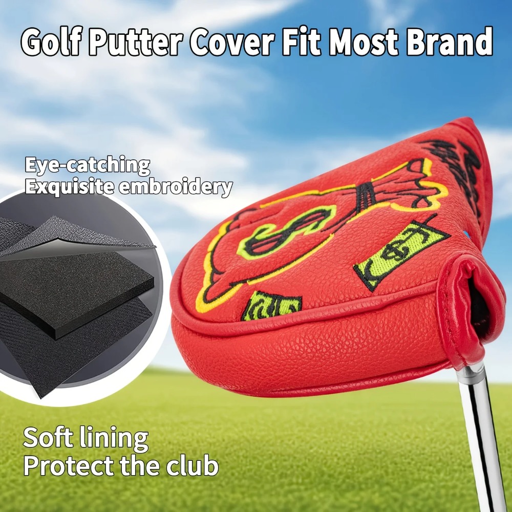 ゴルフパターカバー |   半円形PUクラブヘッドカバー、プ - Golf Equipment Cabinet のレビューと価格